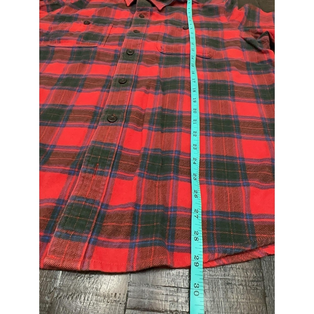 Orvis Perfect Flannel Shirt Mens Large Red Plaid Long Sleeve Button Up - Picture 4 of 11